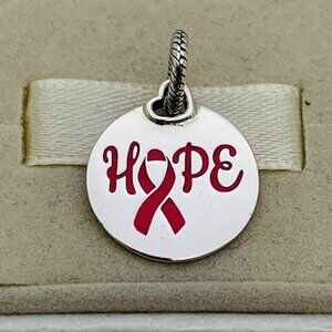 🔥🔥Pandora Hope Ribbon Charm with Pink